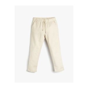 Koton Linen Pants with Tie Waist, Pockets, Comfortable Cut. obraz