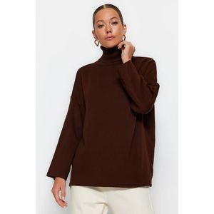 Trendyol Brown Wide Fit Basic Knitwear Sweater obraz