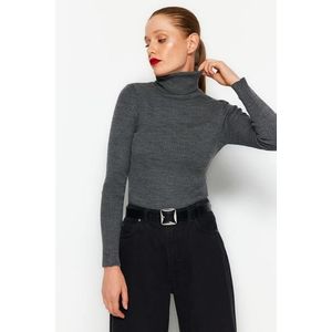 Trendyol Anthracite Basic Turtleneck Knitwear Sweater obraz