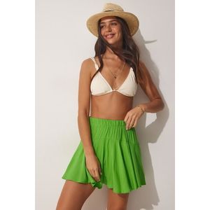 Happiness İstanbul Women's Green Flowy Viscose Shorts Skirt obraz