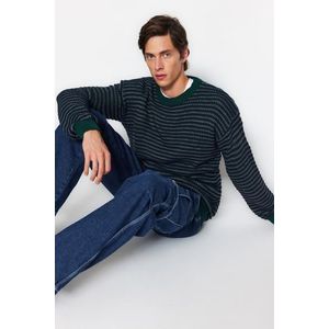 Trendyol Green Regular Fit Crew Neck Jacquard Knitwear Sweater obraz