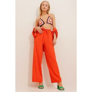 Trend Alaçatı Stili Women's Orange Elastic Waist, Comfortable Cut Aerobin Pants obraz