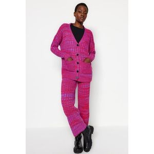 Trendyol Gradient Knitwear Bottom-Top Suit with Purple Pants obraz