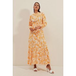 Bigdart 2158 Exotic Pattern Dress - Saffron obraz