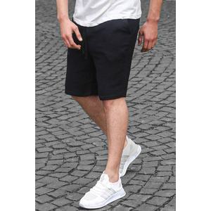 Madmext Black Basic Linen Men's Shorts 6506 obraz