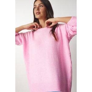 Happiness İstanbul Women's Candy Pink Oversized Knitwear Sweater obraz