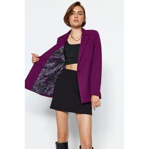 Trendyol Dark Purple Regular Woven Blazer Jacket with Lining Detail obraz