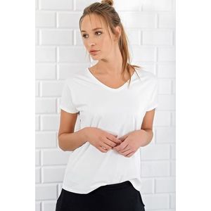 Trend Alaçatı Stili Women's White Basic V-Neck T-Shirt obraz