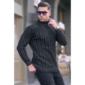 Madmext Black Turtleneck Knitted Detailed Sweater 6317 obraz