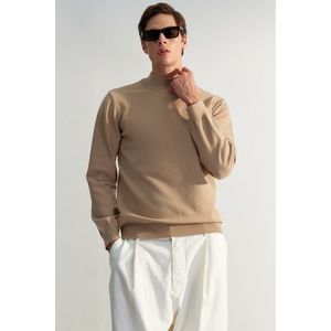 Trendyol Camel Regular Fit Half Turtleneck Soft Limited Edition Basic Knitwear Sweater obraz