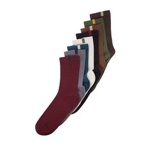 Trendyol 8-balení vícebarevných bavlněných texturovaných ponožek s barevným blokem - dlouhé ponožky obraz