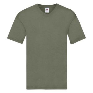 Olive Men's T-shirt Original V-neck Fruit of the Loom obraz