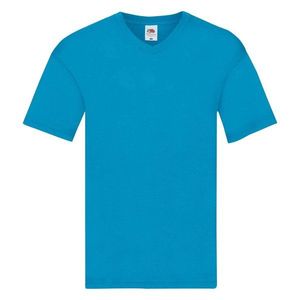 Blue Men's T-shirt Original V-neck Fruit of the Loom obraz