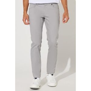 AC&Co / Altınyıldız Classics Men's Gray 360 Degree All Direction Stretch Slim Fit Slim Fit Diagonal Stretch Patterned Trousers obraz