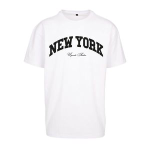 Oversize tričko New York College v bílé barvě obraz