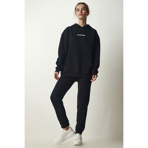 Happiness İstanbul Women's Black Raised Knitted Tracksuit obraz