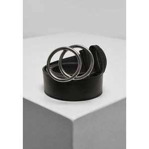 Opasek s prstenovou přezkou černo/stříbrný obraz