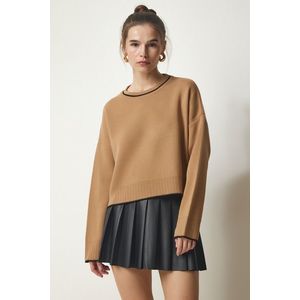Happiness İstanbul Women's Biscuit Basic Knitwear Sweater obraz