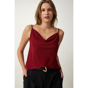 Happiness İstanbul Women's Claret Red Strappy Collar Sandy Knitted Blouse obraz