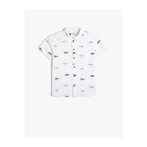 Koton Short Sleeve Cotton Printed Shirt with Pocket Detail. obraz