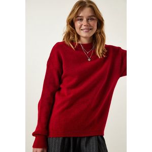 Happiness İstanbul Women's Red Crew Neck Basic Knitwear Sweater obraz