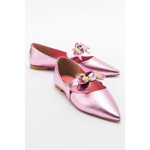 LuviShoes HELSI Women's Pink Bow Flat Flats obraz
