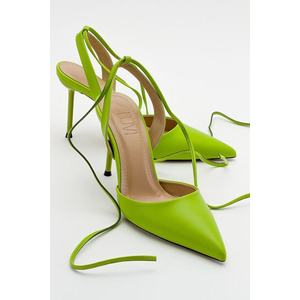 LuviShoes Bonje Green Women's Heeled Shoes obraz