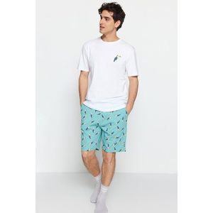Trendyol Green Regular Fit Knitted Shorts Pajamas Set obraz