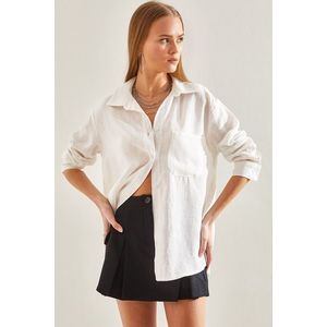 Bianco Lucci Women's Single Pocket Shirt obraz