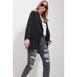 Trend Alaçatı Stili Women's Black Shawl Collar Lined Jacket obraz