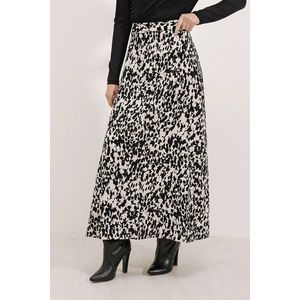 Bigdart 8003 Patterned Viscose Skirt - Black obraz
