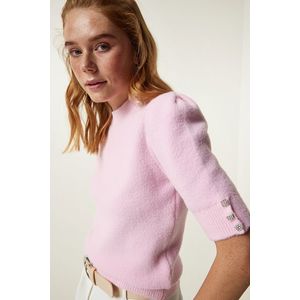 Happiness İstanbul Light Pink Soft Textured Seasonal Knitwear Blouse obraz