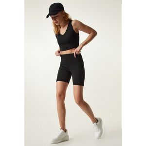 Happiness İstanbul Black Pocket Knitted Cycling Tights obraz