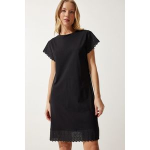 Happiness İstanbul Women's Black Scalloped Knitted Dress obraz