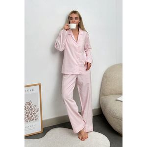 Trend Alaçatı Stili Women's Dust Pink Single Pocket Woven Pajamas Suit obraz