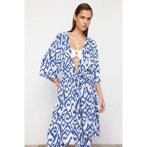 Trendyol Abstract Patterned Belted Midi Woven Kimono & Kaftan obraz