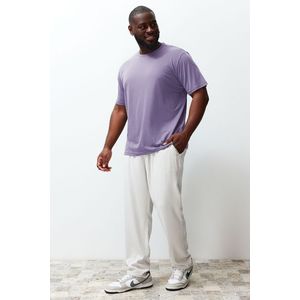 Trendyol Lilac Plus Size Comfortable Regular/Normal Cut Basic T-Shirt obraz
