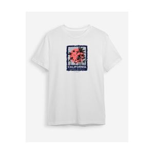 Trendyol White California Printed Regular Cut T-shirt obraz