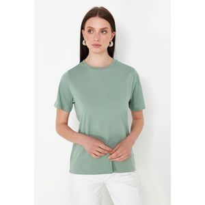 Trendyol Mint More Sustainable 100% Cotton Regular/Normal Fit Knitted T-Shirt obraz