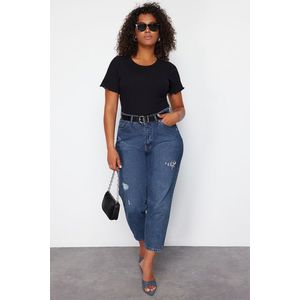 Trendyol Curve Black Camisole Knitted Plus Size Blouse obraz