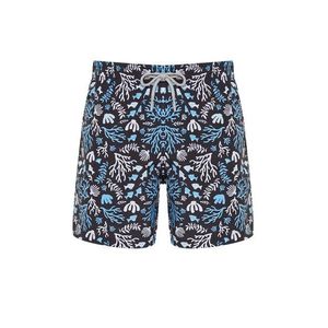 Trendyol Black Standard Size Coral Patterned Beach Shorts obraz