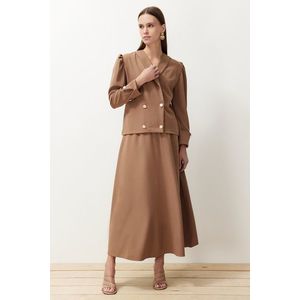 Trendyol Mink Woven Fabric Jacket Skirt Top and Bottom Set obraz
