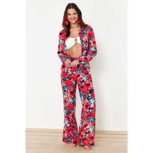 Trendyol Floral Patterned Woven Shirt and Pants Suit obraz