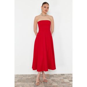 Trendyol Red A-Cut Stylish Evening Dress obraz