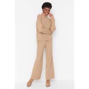 Trendyol Knitwear Two Piece Set With Camel Regular Trousers obraz