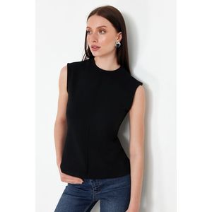 Trendyol Black Viscose/Soft Fabric Fitted Stretchy Knitted Blouse obraz