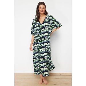 Trendyol Abstract Patterned Wide Fit Midi Woven Beach Dress obraz