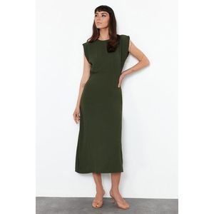 Trendyol Khaki A-line Midi Woven Dress obraz