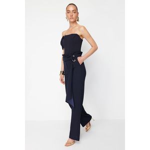 Trendyol X Zeynep Tosun Navy Blue Knitted Accessory Detailed Trousers obraz