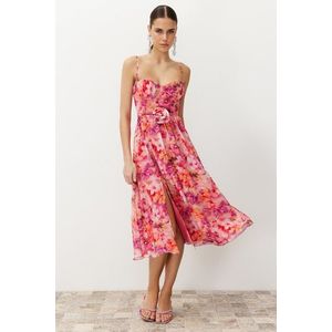 Trendyol Multicolored A-Line Rose Detailed Dress obraz